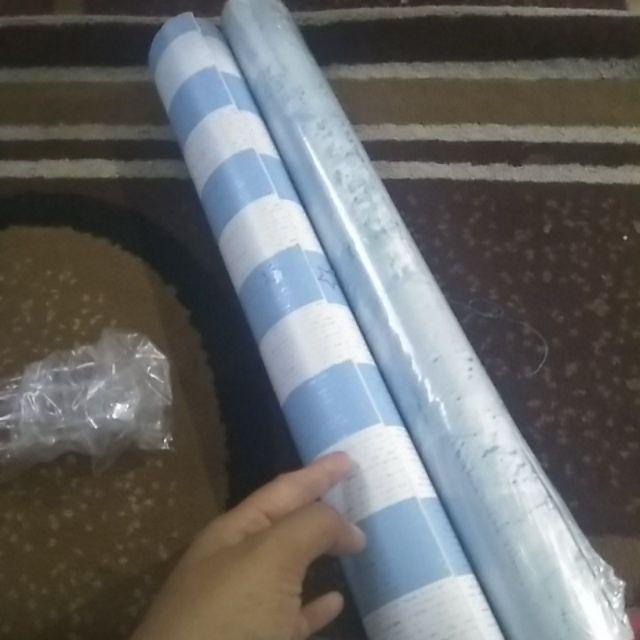 Wallpaper Sticker Bata Tulis Biru