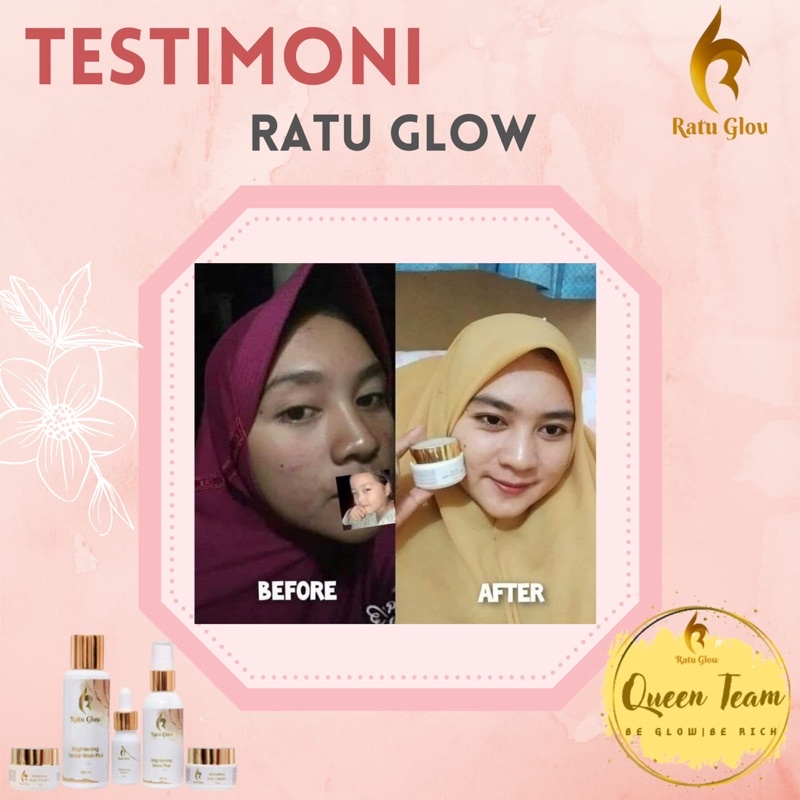 RATU GLOW SKINCARE ORIGINAL PAKET BRIGHTENING DAN ACNE PEMUTIH WAJAH GLOWING PENGHILANG JERAWAT PENGHILANG FLEK-3