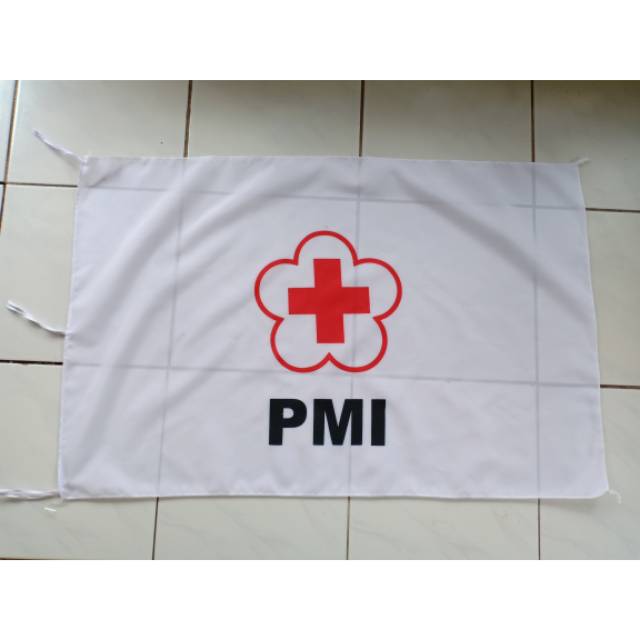 Bendera PMI 60x90 cm katun / palang merah