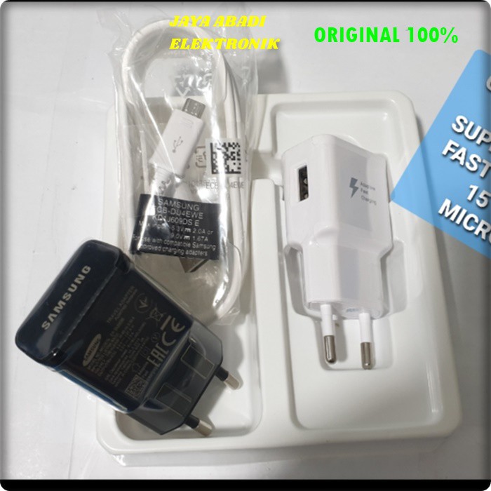 J10 CHARGER SAMSUNG 15 WATT MIKRO USB SUPER FAST CHARGING ADAPTOR CHARGE TRAVEL FLASH CAS CASAN QUICK CHARGE QUALLCOMM UNIVERSAL MULTI ORIGINAL VOLT GADGET BISA SEGALA MEREK HANDPHONE SUPPORT SUPER FAST CHARGING