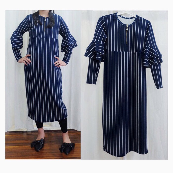 GAMIS ANAK TANGGUNG 7-12TAHUN SALUR GARIS FASHION MUSLIM ANAK COUPLE