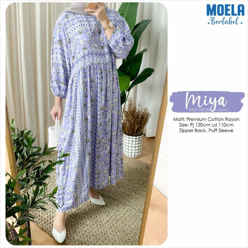 Mita Midi Dress Jumbo Long Tunik Atasan Busui Rayon