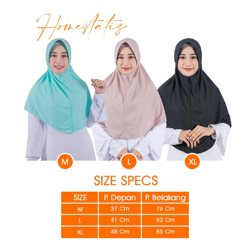 Jilbab Instan Serut Home Statis NAFISA SANTAI | Hijab Serut Instan Pet Kecil Antem Kaos Khimar Kerudung