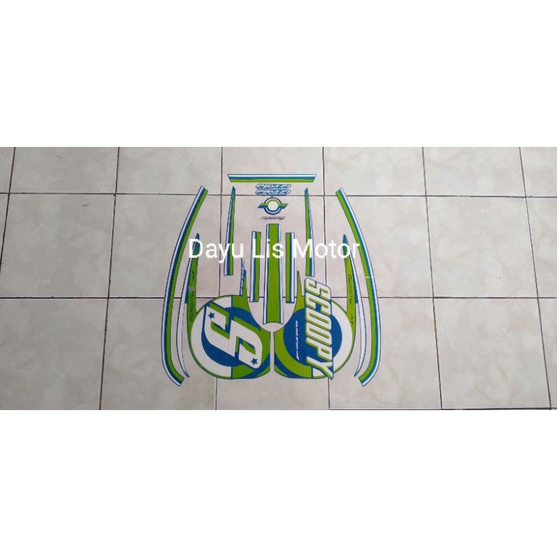 Striping scoopy sporty 2015 2016 biru