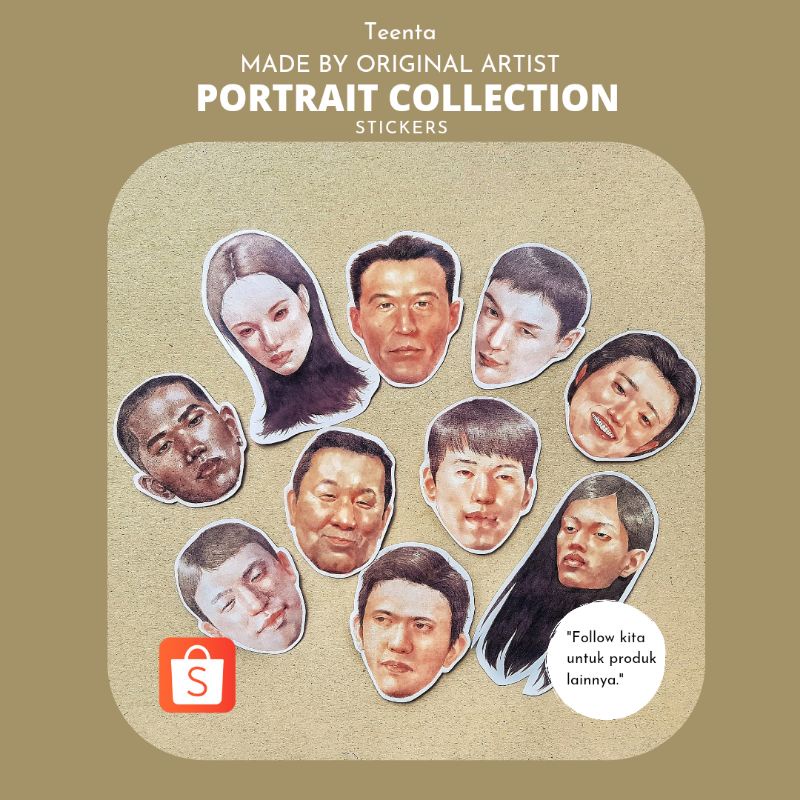 

Sticker Glossy Aesthetic Wajah dari lukisan cat air isi 10