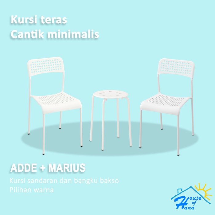 [HOUSEOFHANA] Kursi Teras Minimalis Set 2 Kursi dd dan 1 Mrs Stool