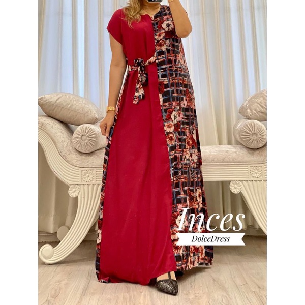 Daster Arab DOLCE INCES Original Label Dress Rayon Super-DIZA: MARUN