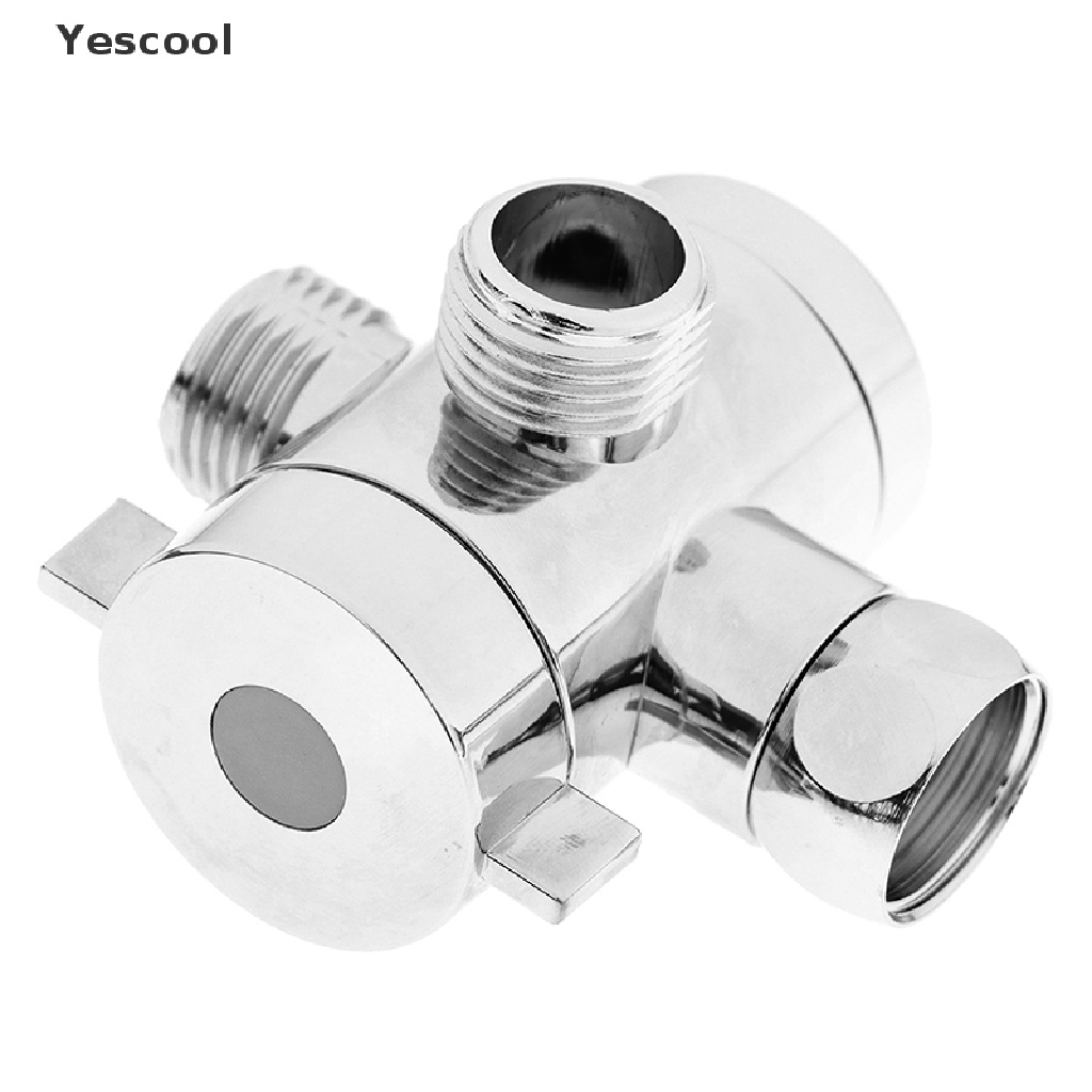 Yescool 1/2 Inch Shower Arm Mounted Diverter Three Way T-adapter Valve For Shower Head .