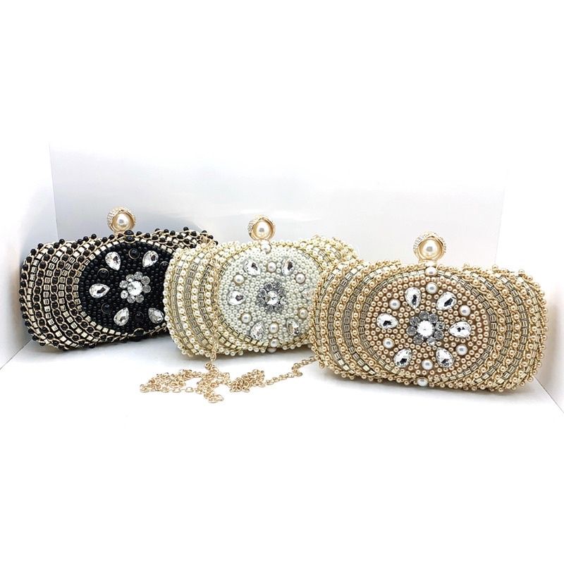 tas pesta mutiara payet batu swarovski kristal crystal batu permata rhinestone gemstone model arab abic india indian turuki turkey style clutch motif geometris geometric pearl tas pesta sangjit lj 2 7666-01