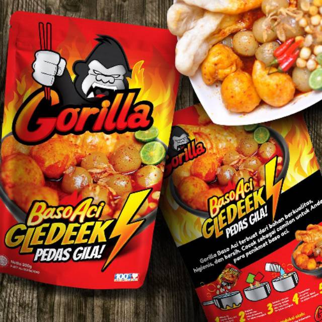 Baso Aci Gledek Pedas Gila Gorilla Khas Garut Tahan 15 Hari Suhu Ruang 200gr