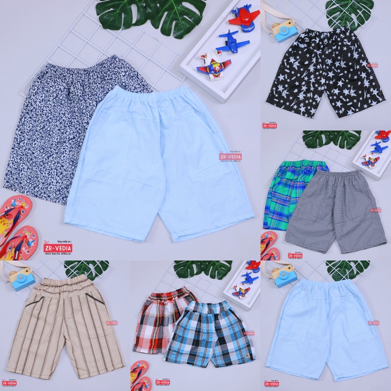 Celana Hawai uk 4-6 Tahun / Clana Pendek Anak Laki Harian Pants Main Adem Kids Balita Cowok Rumahan