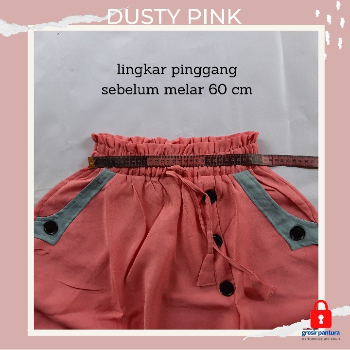 ROK PANJANG PAYUNG KANCING KANTOR WANITA MUSLIM JUMBO BAHAN MOSCRAPE ROK KOMBINASI KANCING WANITA