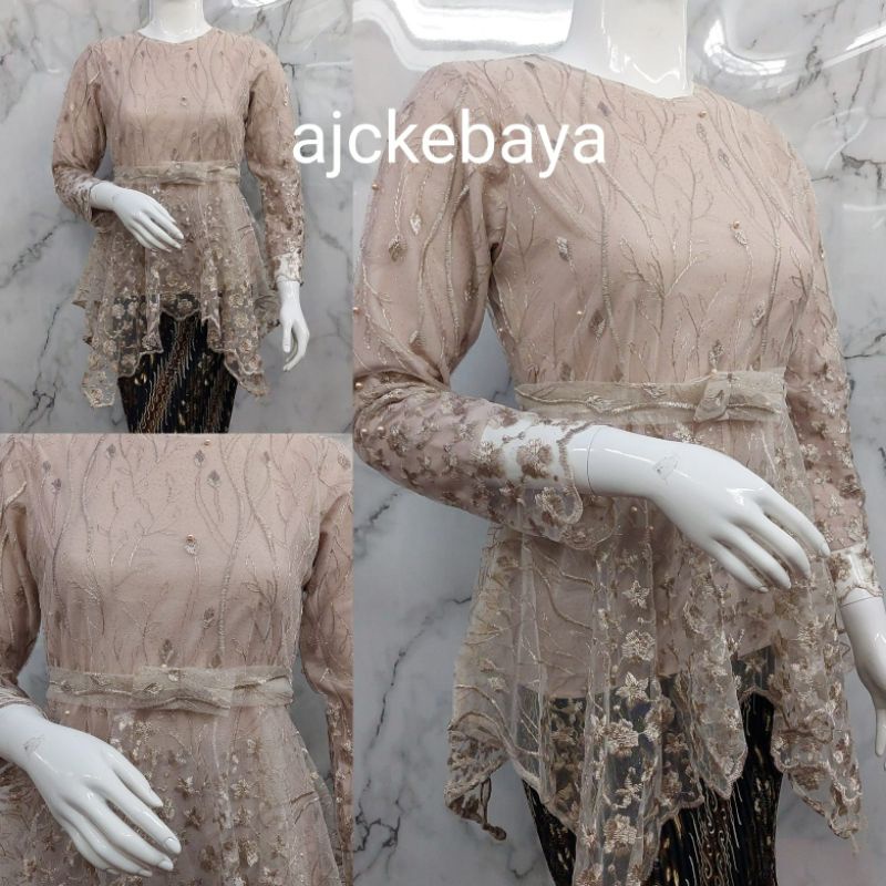 Kebaya Tille/Gomes Pita/Kebaya Modern/Setelan Kebaya Brokat/Kebaya Couple/Kebaya Terbaru-2