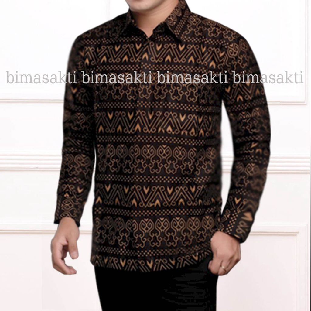 kemeja batik pria lengan panjang lawassan coklat - baju batik pria lengan panjang - kemeja batik cowok lengan panjang - kemeja batik laki laki lengan panjang - bimasakti - kemeja pria terbaru 2022 - kemeja pria kantor terbaru - baju batik cowok kondangan