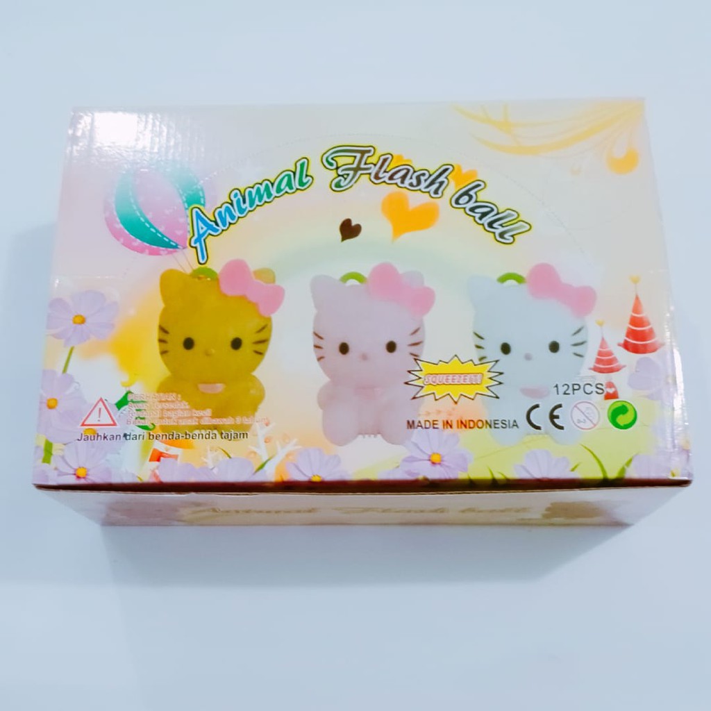 Mainan boneka hello kitty dengan lampu led bersuara