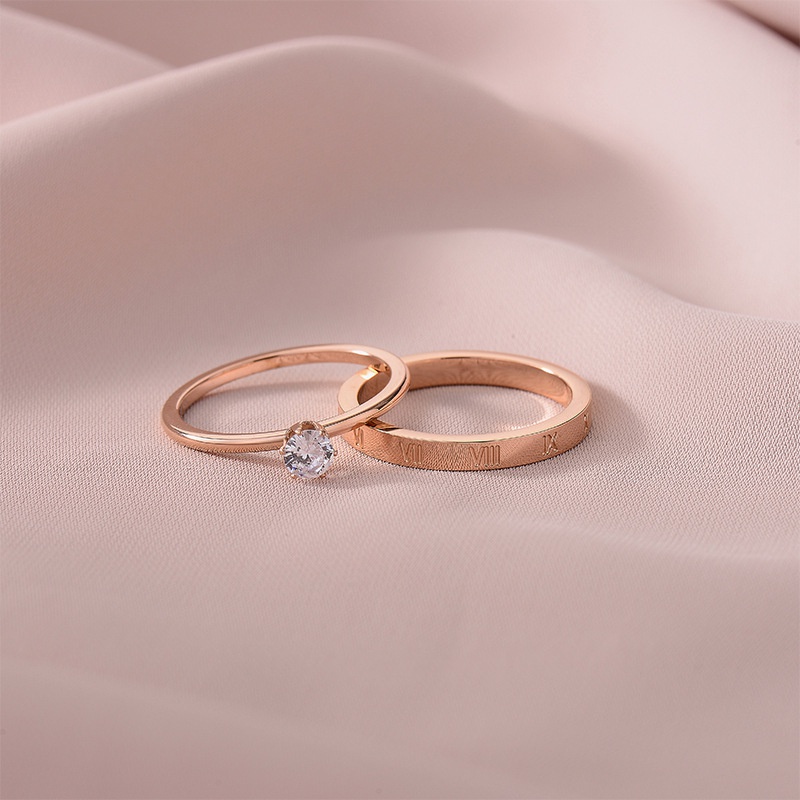 Cincin Berlian Bahan Titanium Steel Untuk Pasangan
