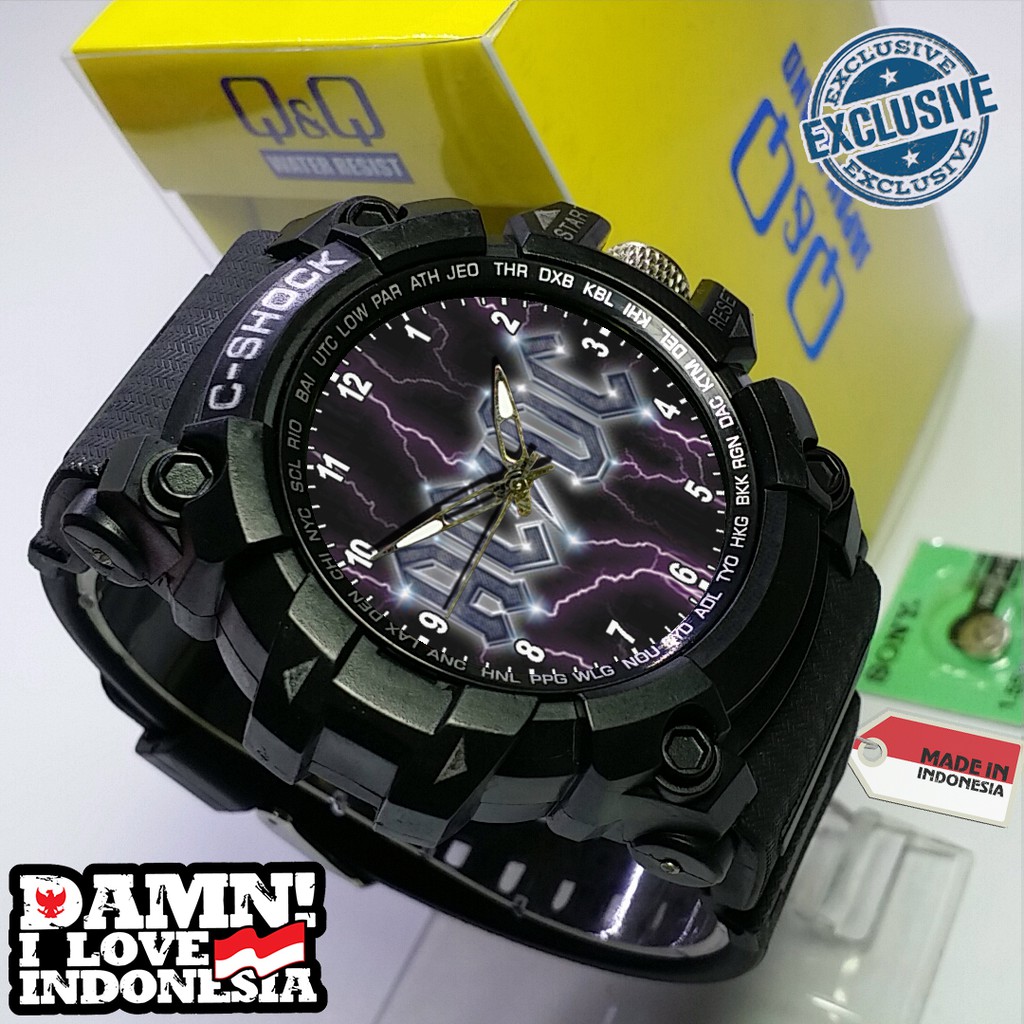 (EXCLUSIVE ) JAM TANGAN ACDC WATER RESIST FREE BOX DAN BATREI - NO.17