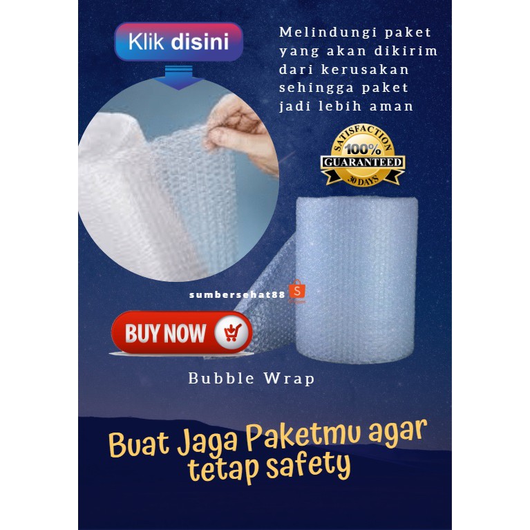 

Buble wrap untuk packing lebih aman ( per 1 buah barang ) / BUBBLE WRAP