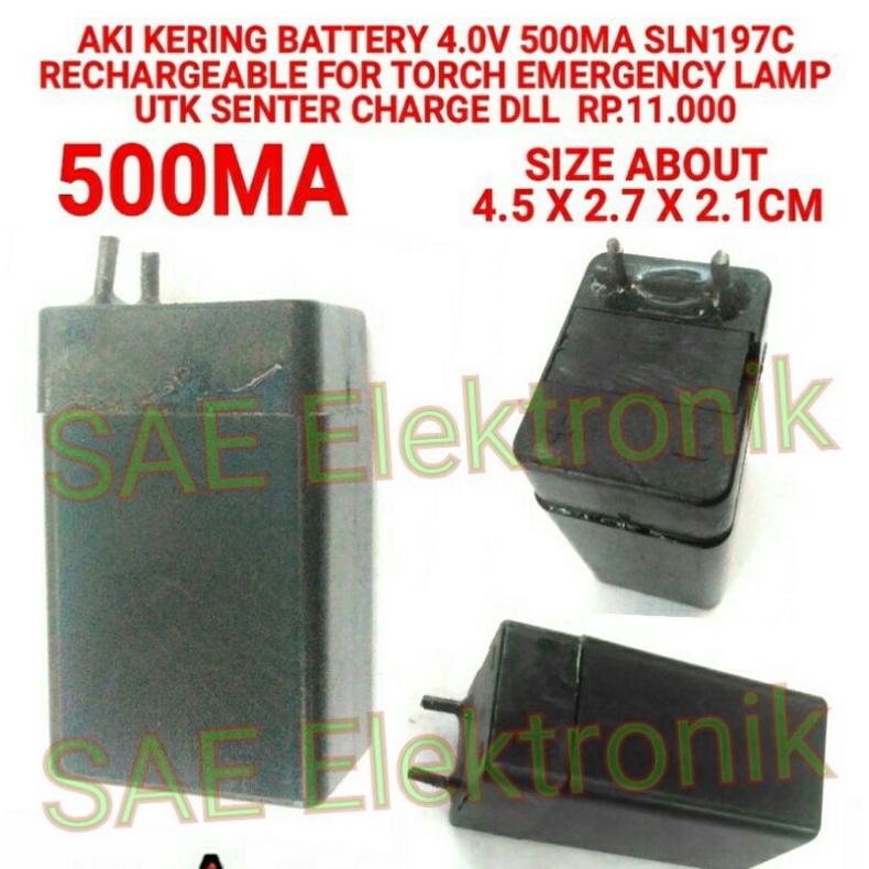 SLN197C AKI KERING 500MA 4V BATTERY LAMPU EMERGENCY AKI SENTER BATTERY