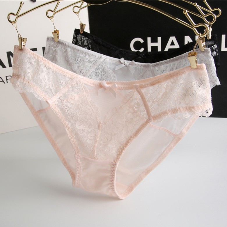  Celana  Brief Sexy Model Low Waist Bahan Lace Breathable 