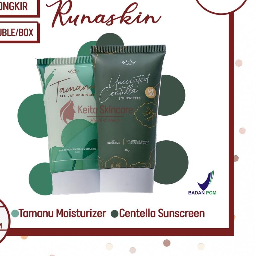 ⅍ [] Runaskin Tube Tamanu All Day Moisturizer - Unscented Centella Sunscreen Runaskin 30gr ℗