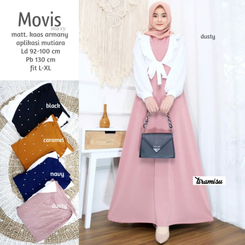 Movis Maxi Dress by Tiramisu - Dress Cardi Top Gamis Outer