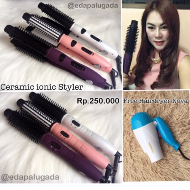 Ceramic ionic styler , catokan 2in1 , sisir blow , instyler ionic pro styler , catokan curly