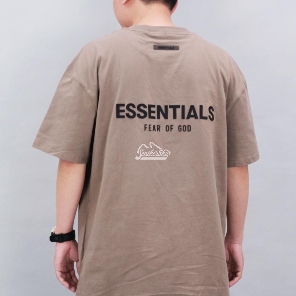 Essentials FOG Silicon Applique Backprint Taupe Tee SS21