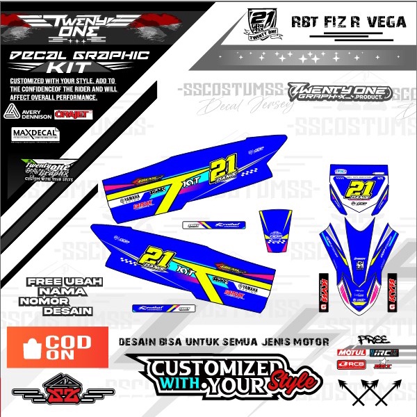 rbt fiz r yz85x 0822 decal stiker⭐JUPITER VEGA NEW motor trail REVO full body dekal
bebek std rbt gt