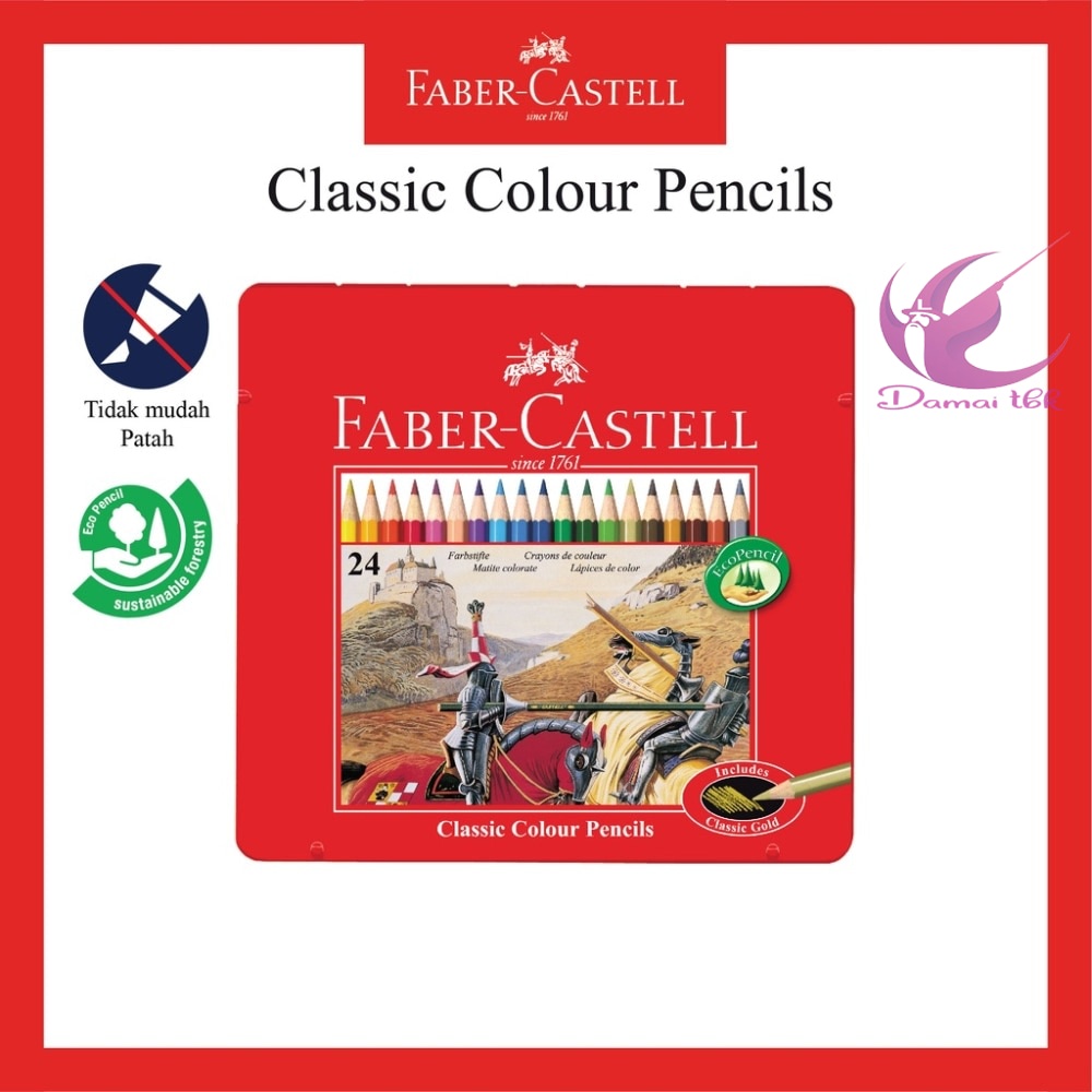 

Pensil Warna Faber Castell Classic 24 Long Kemasan Kaleng