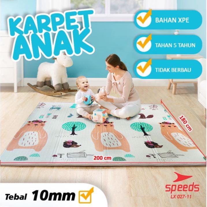 Matras Bayi Playmat Bayi Karpet Lipat Anak Bayi Tikar Lipat XPE MAT Double Side Tikar Lipat-4