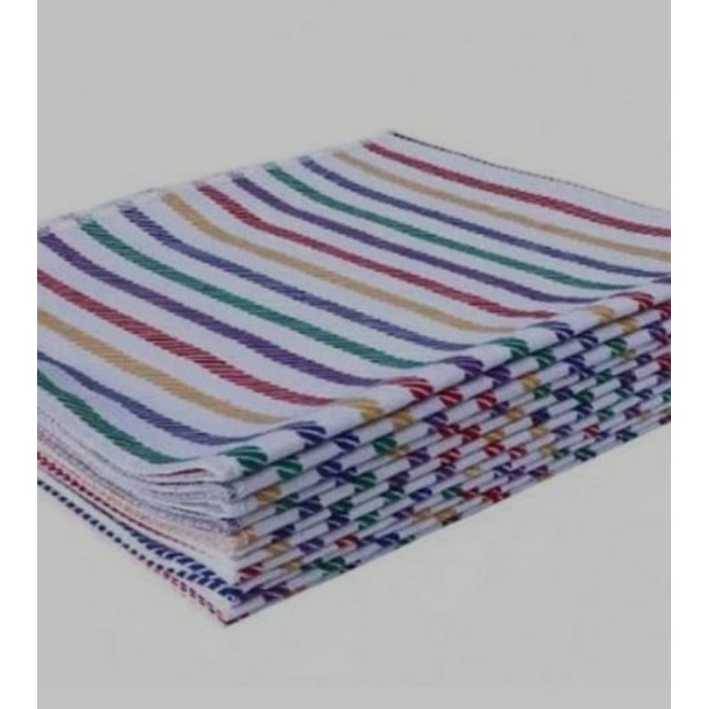 12 pc Lemek garis / alas ompol pelangi / lemek lurik 45 x 50 cm alas perlak kain lorek rainbow