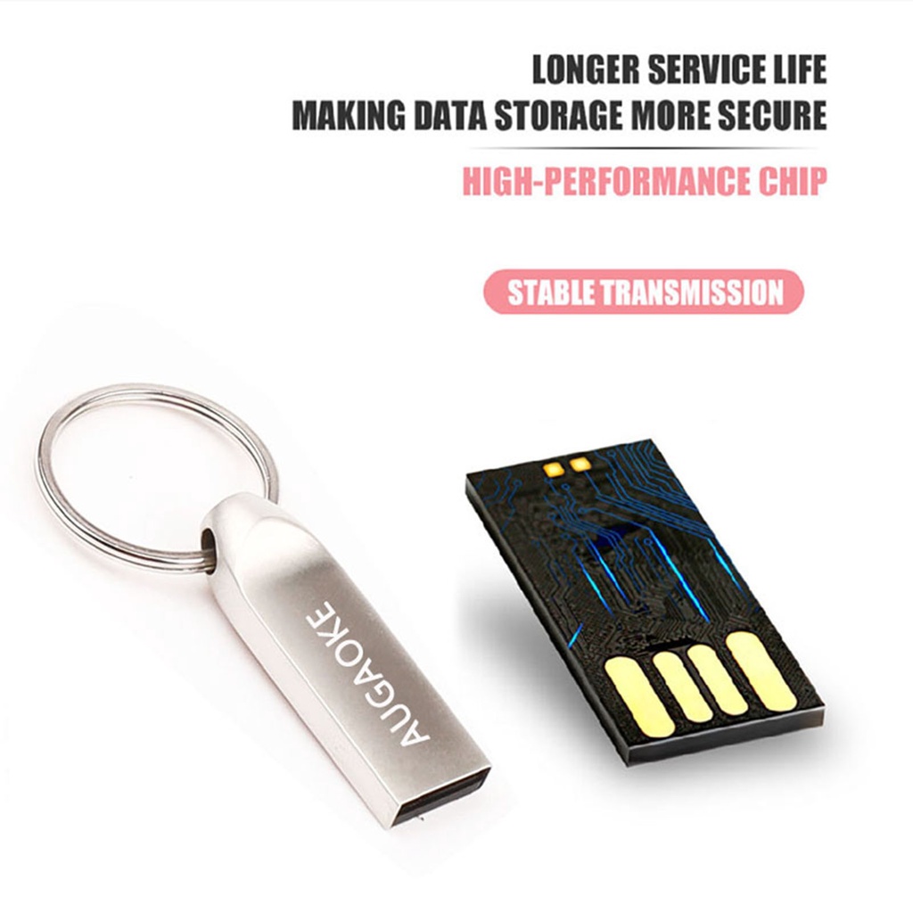 Huluboy Flashdisk USB 3.0 1TB 2TB Kecepatan Tinggi Anti Air Bahan Metal Untuk AUGAOKE U Disk