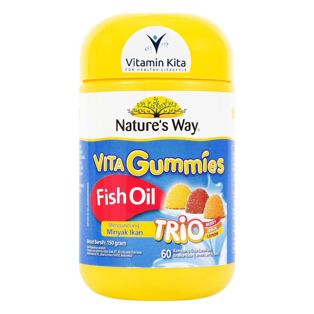 Special Bundle Nature's Way Vitagummies Kids Vit.C + Fish Oil Trio | mendukung kesehatan sistem kekebalan dan vitamin otak anak anda