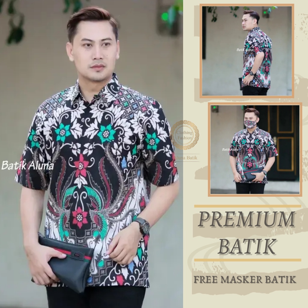 Baju batik pria lengan pendek modern solo slimfit bunga Batik pria lengan pendek | Batik Casual | Ba