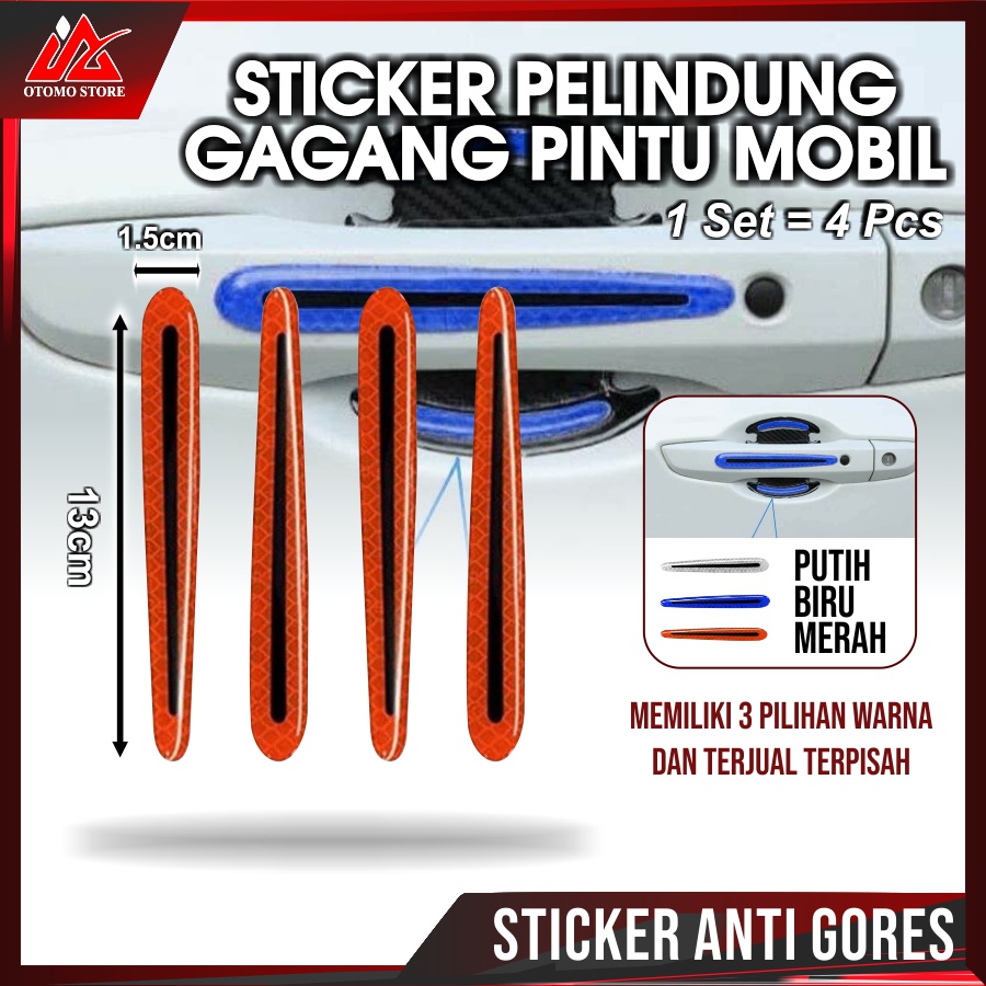 STIKER GAGANG 3D Reflective Sticker Gagang Pintu Mobil Car Door Handle Safety Warning Scratch Resist