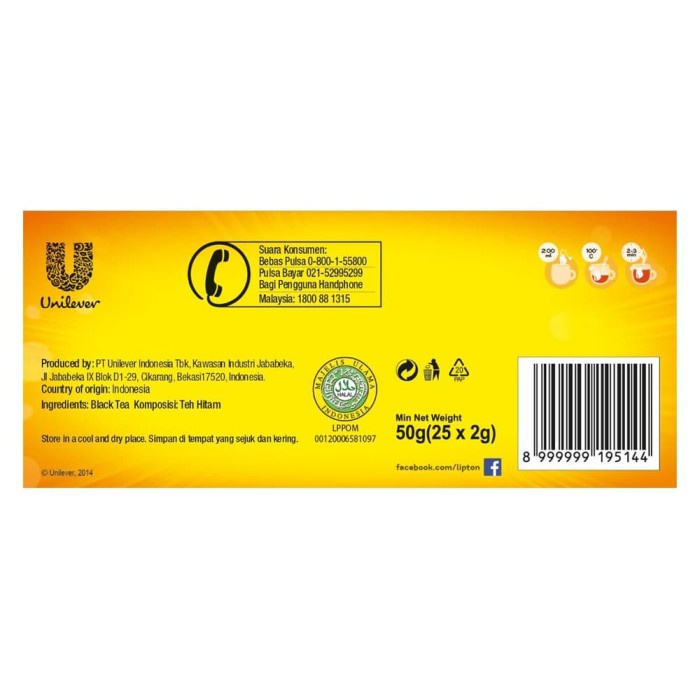 

Bb0621D Lipton Yellow Label 25 Teh Celup 0547771