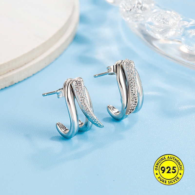 Anting Tusuk Sterling Silver 925 Model Gigi Serigala Gaya Hip Hop Untuk Unisexpriawanita U931