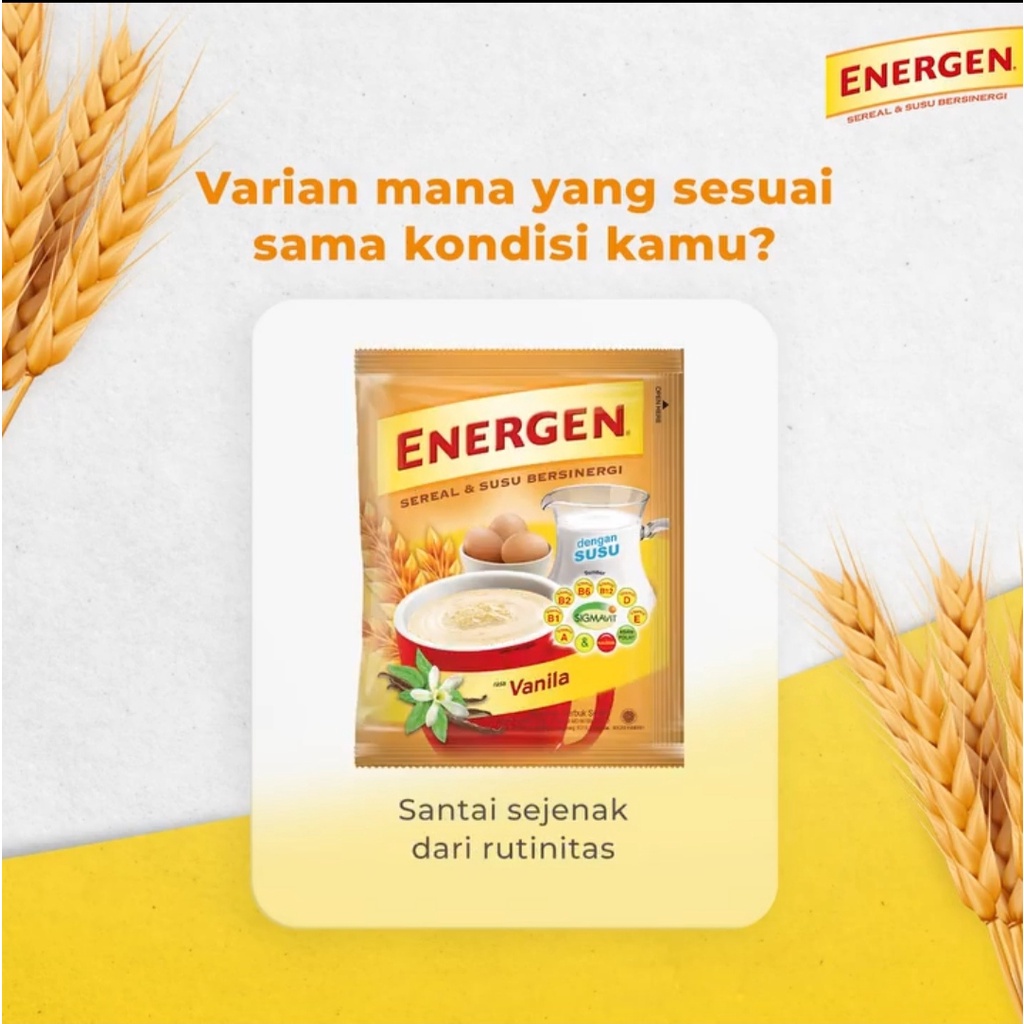 

energen vanila makanan oat milk outmeal sereal diet minuman cereal renceng sarapan halal 10 sachet 1 renceng mayora