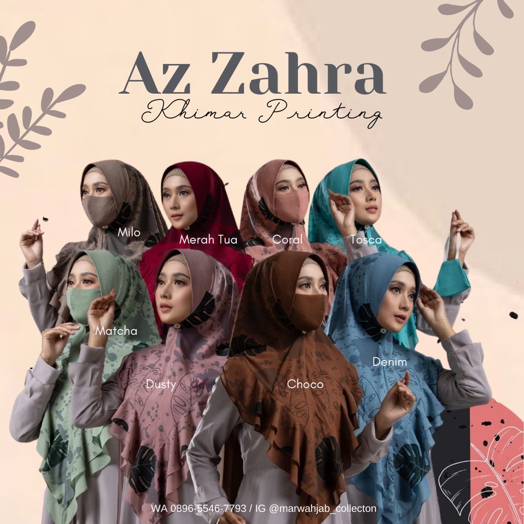 Khimar Ceruti Printing Az Zahra By Sayra