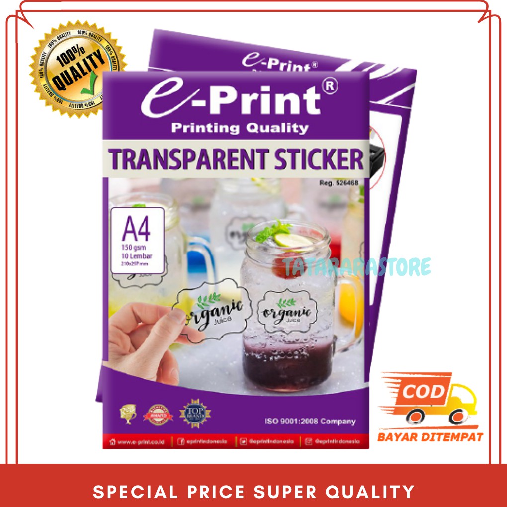 

Sticker Transparant Stiker Bening Sticker Label A4 150 Gsm