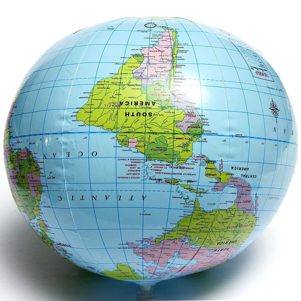 QUINTON Gift Globe Durable Toys Inflatable Earth Blow Up English Balloon Ball Giant Kids World Map/Multicolor