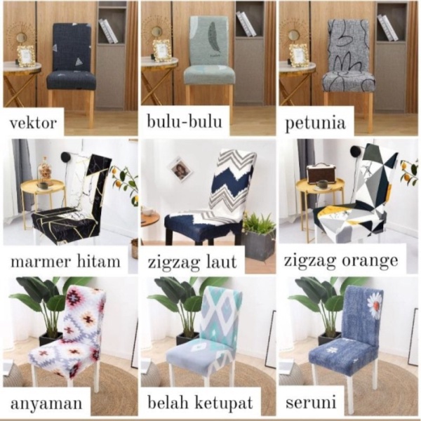 Dijual Cover Sarung Kursi Bangku Meja Makan Ruang Tamu Elastis Strech Import - Vektor Murah