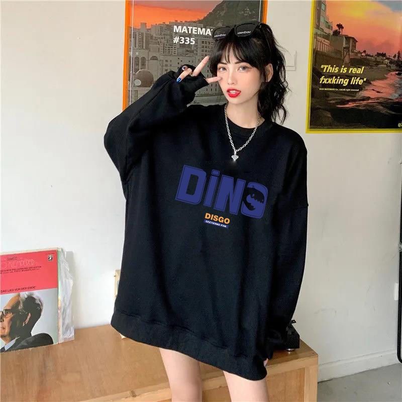 (S - 6XL) Sweater DINO DINOSAUR DISGO Crewneck Bigsize Jumbo Unisex Sweatshirt Oversize Korean Harajuku Urban Style Cute Ulzzang