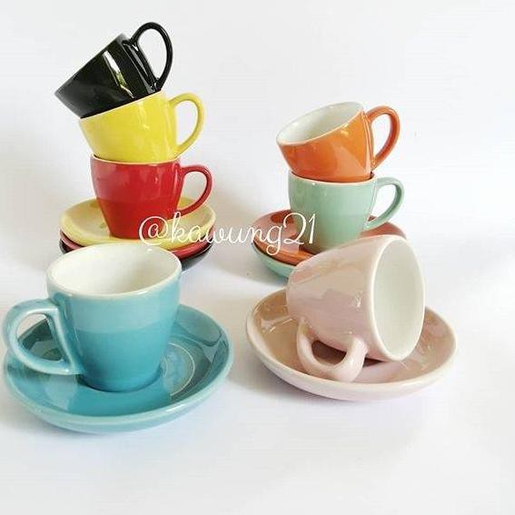 COD E-140 CS100 Cangkir Kopi Mini Warna Warni 100ml Espresso Cup #