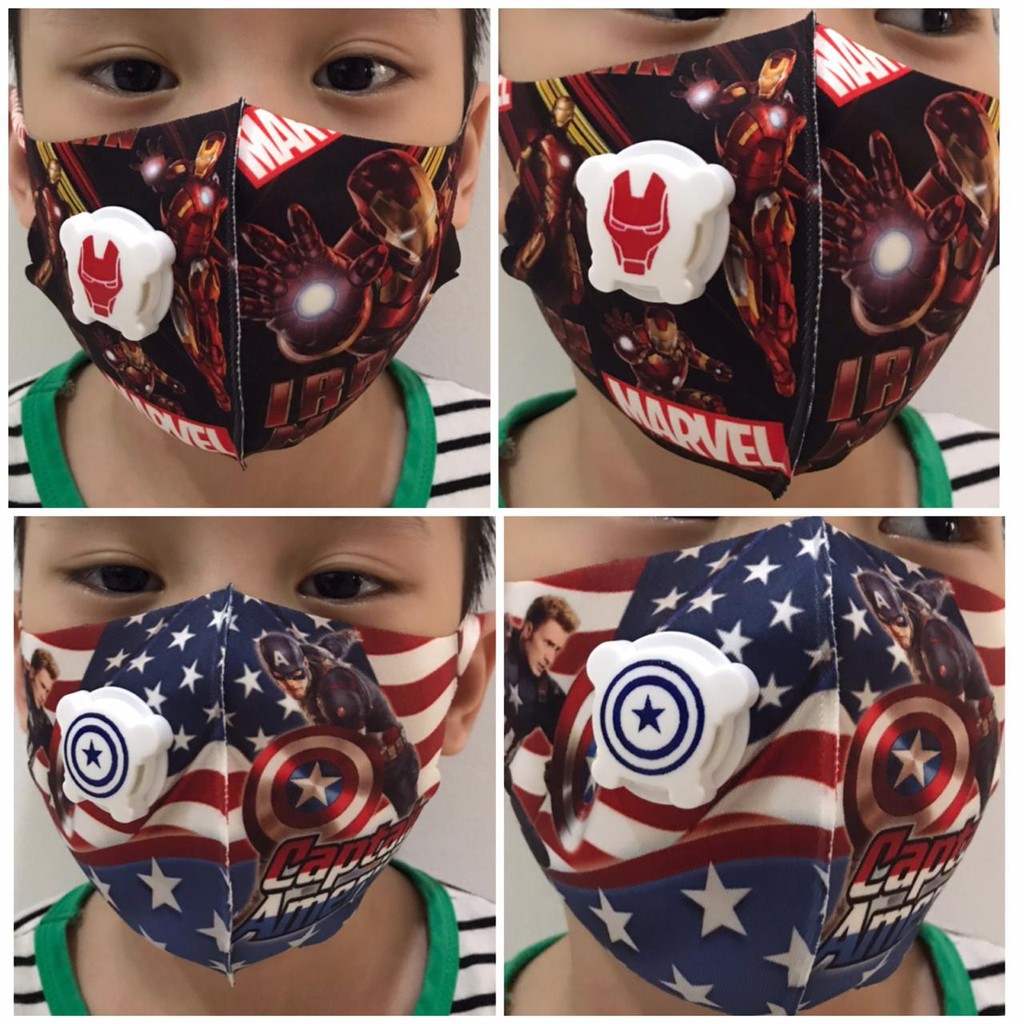 Masker Anak Respirator Kain Printing / Masker Respirator Anak