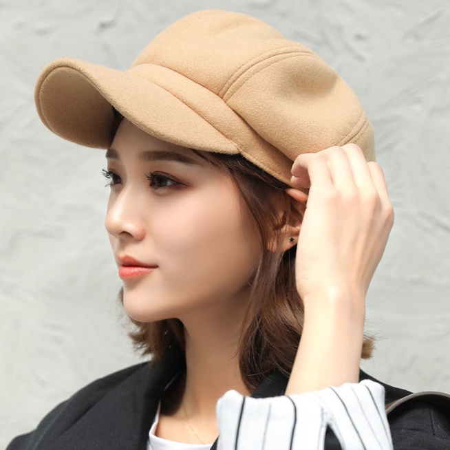 Topi Apolo Dewasa Hijab Korea Laki Perempuan Pelukis Newsboy Cap Apollo Hat Kain Katun Tebal Karet