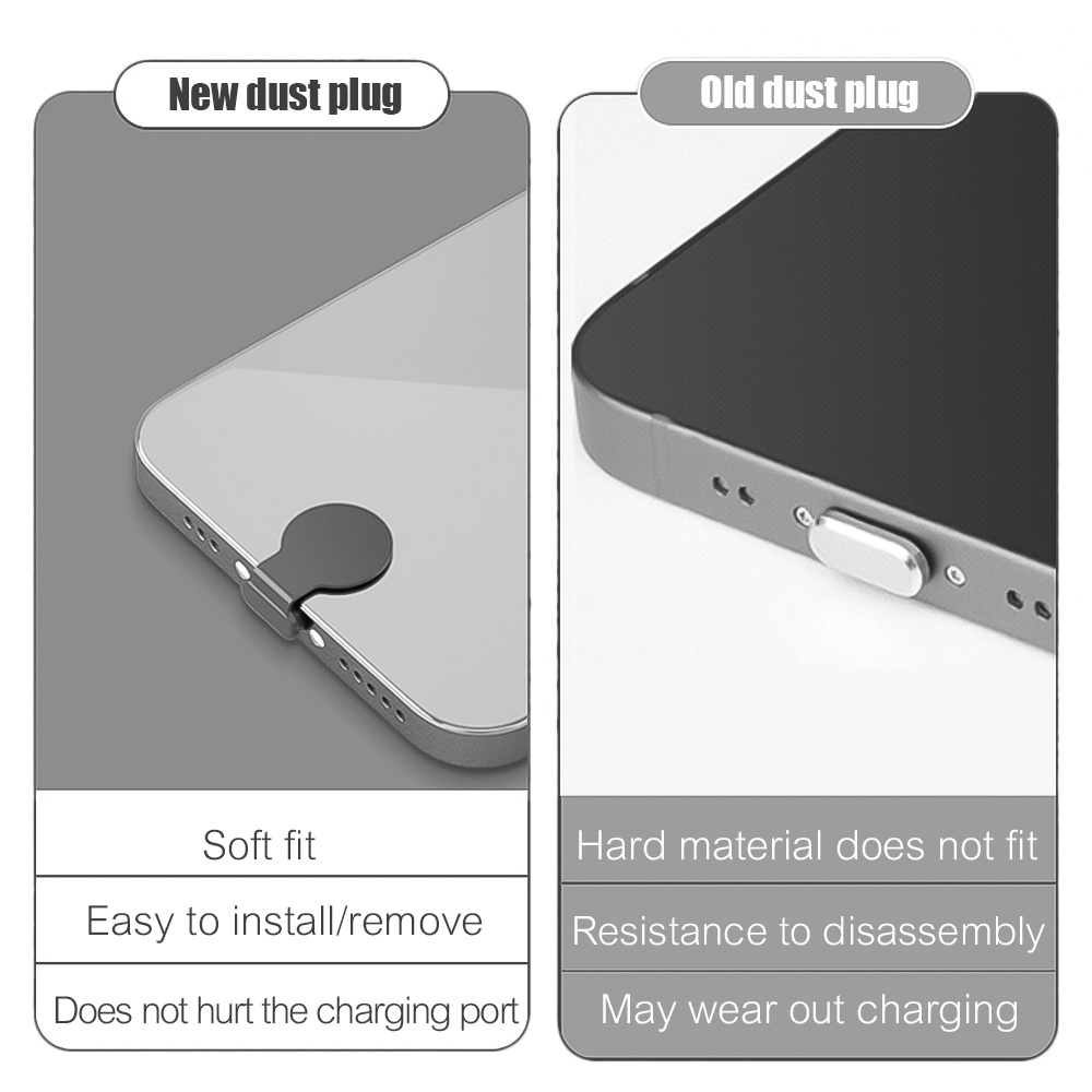 Plug Pelindung Port Pengisi Daya Ponsel Tipe C Bahan Silikon Untuk IPhone