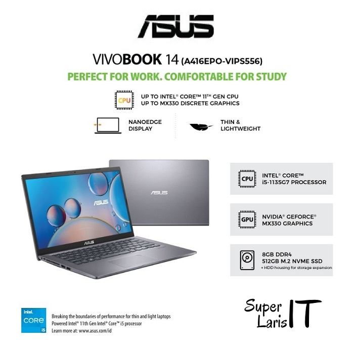Asus Vivobook A416EPO VIPS556 Core i5 1135G7 8GB 512GB MX330 14" IPS W11 OHS