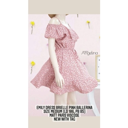 EMILY DRESS BRIELLE PINK BALLERINA SIZE MEDIUM ATELIER ANGELINA